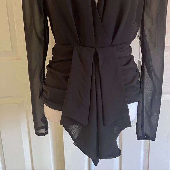 Ronny Kobo Trina Long Sleeve Blouse Black Small NWT MSRP $368 - Picture 4 of 8